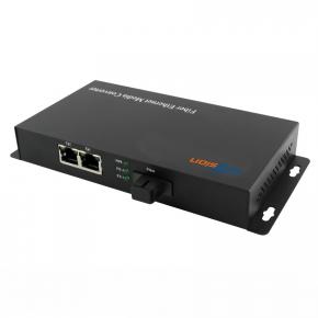 10/100 / 1000M 1Fiber + 2RJ45 Ports Media Converter