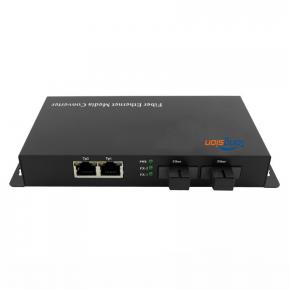 10/100 / 1000M 2Fiber + 2RJ45 Ports Simplex Fiber Media Converter