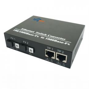 1000Base-TX 2Fiber + 2RJ45 Ports Simplex Fiber Switch