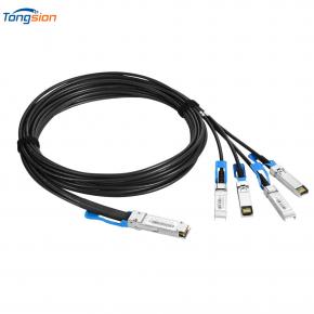 100G QSFP28 إلى 4SFP28 DAC 1M AWG30 Twinax كابل نحاسي سلبي مباشر متصل